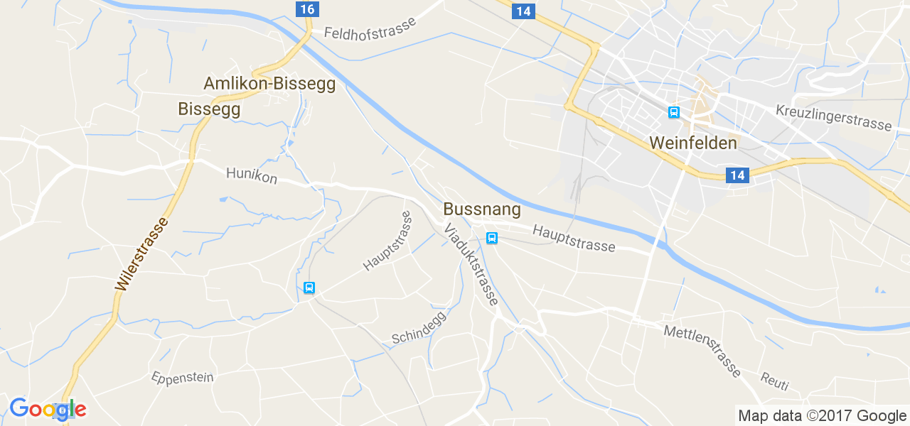 map de la ville de Bussnang