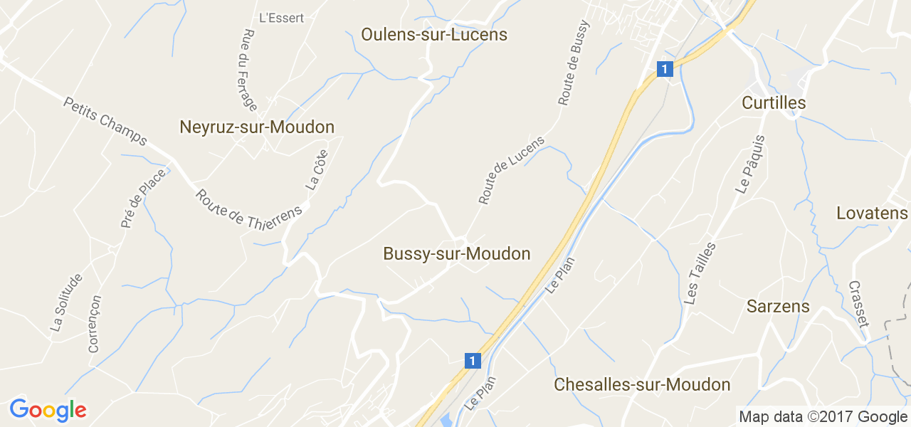 map de la ville de Bussy