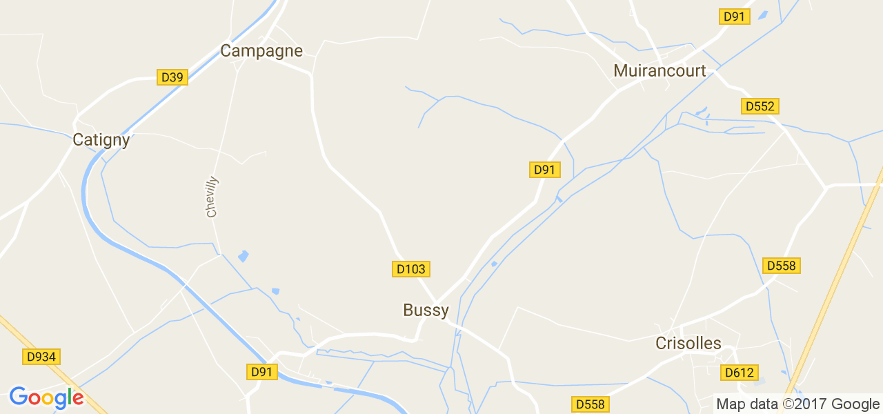 map de la ville de Bussy