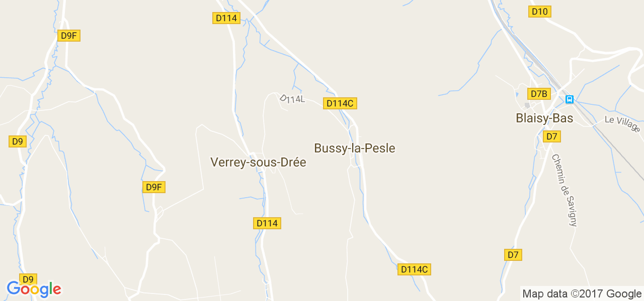 map de la ville de Bussy-la-Pesle