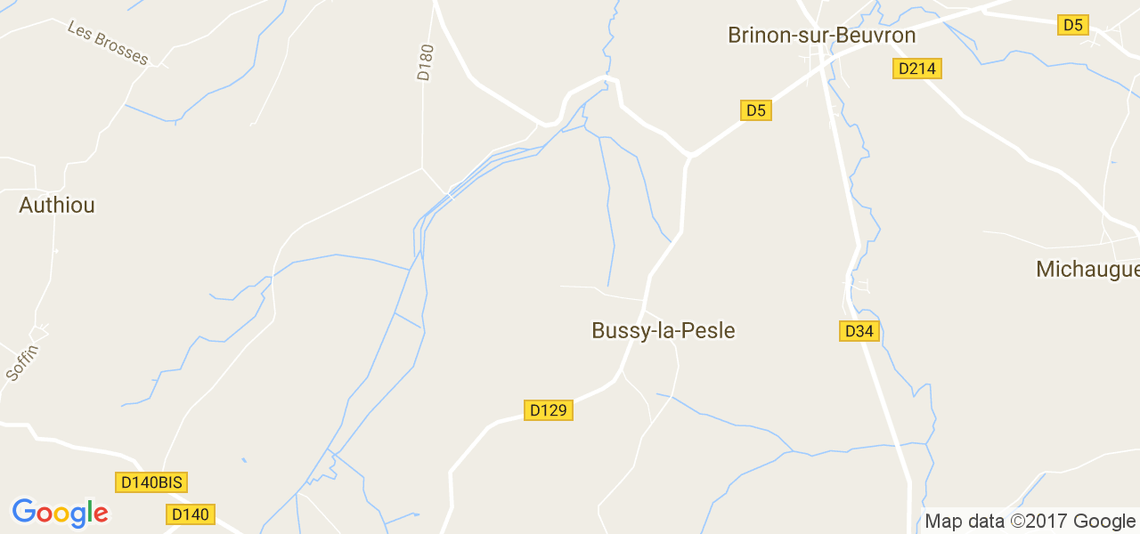 map de la ville de Bussy-la-Pesle