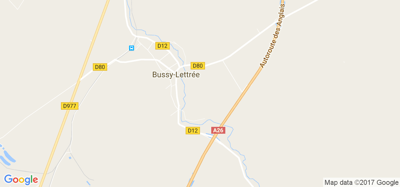 map de la ville de Bussy-Lettrée