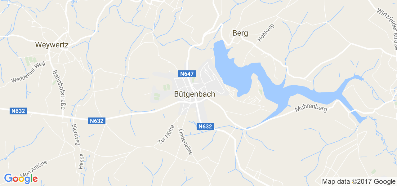 map de la ville de Butgenbach