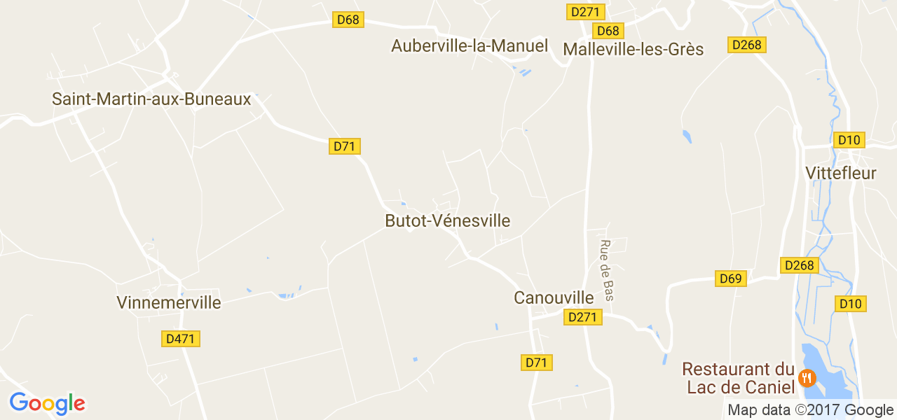 map de la ville de Butot-Vénesville