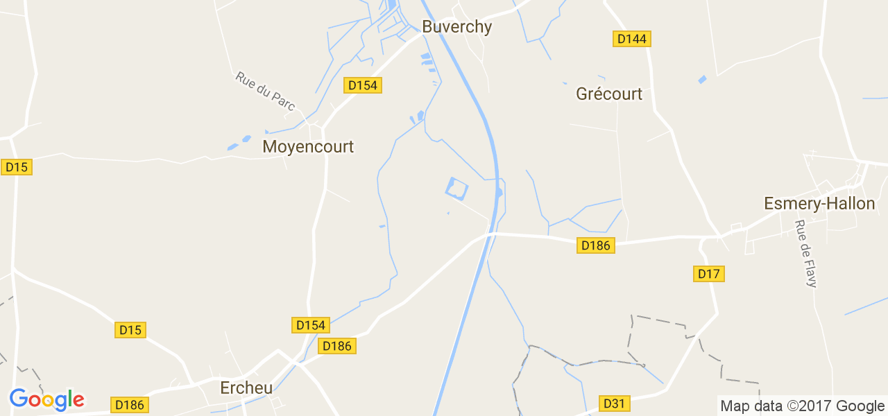 map de la ville de Buverchy