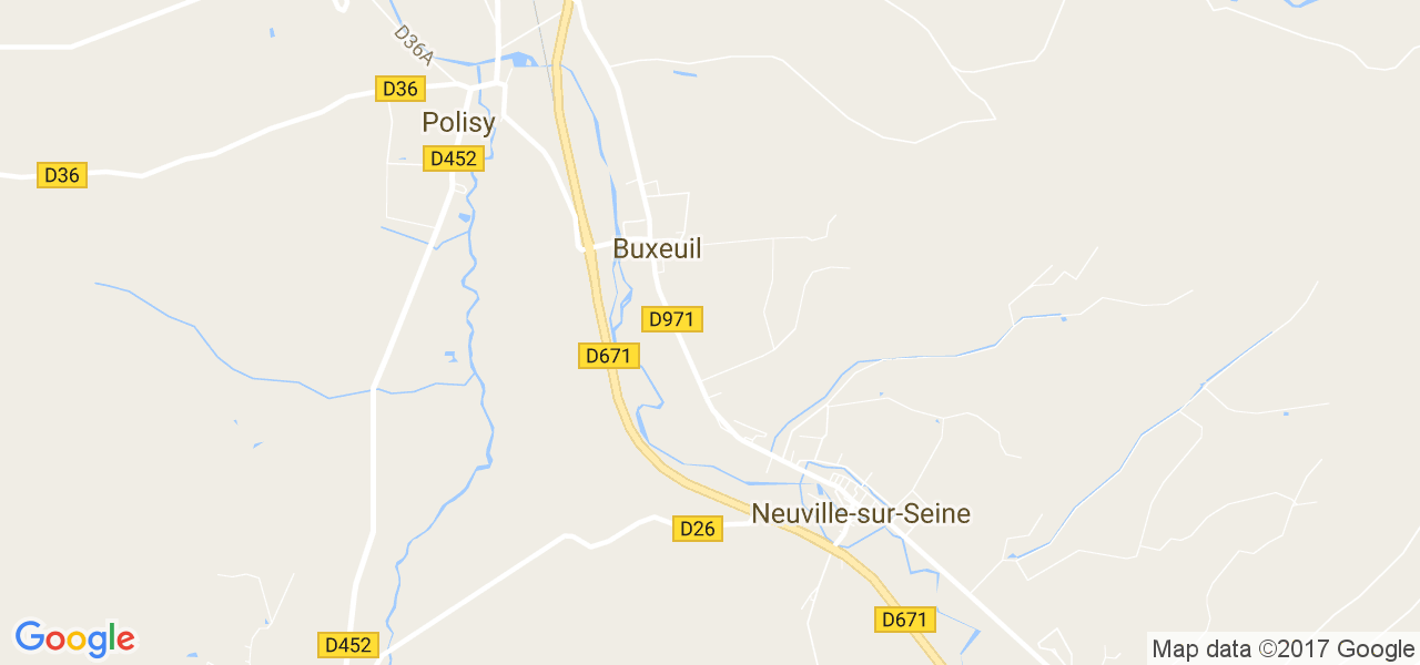 map de la ville de Buxeuil