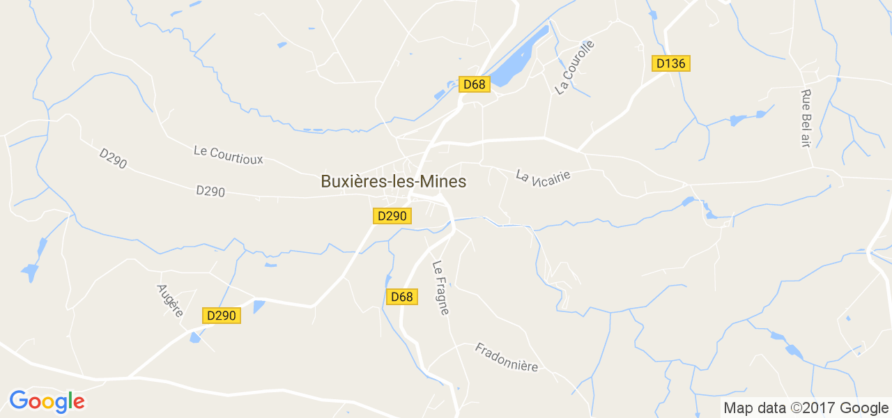 map de la ville de Buxières-les-Mines