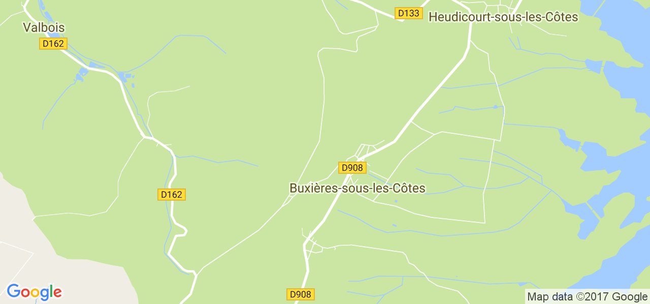 map de la ville de Buxières-sous-les-Côtes