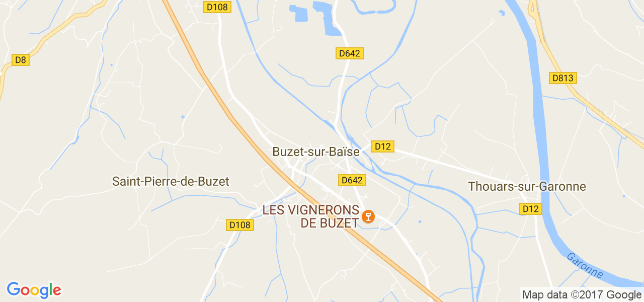 map de la ville de Buzet-sur-Baïse