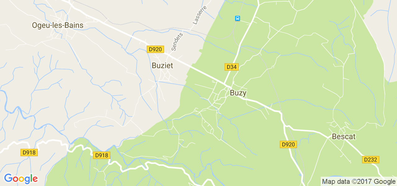 map de la ville de Buziet