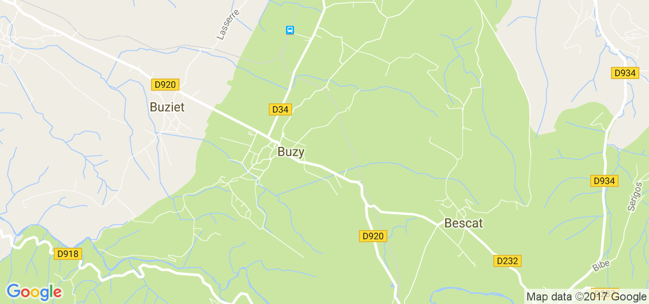 map de la ville de Buzy