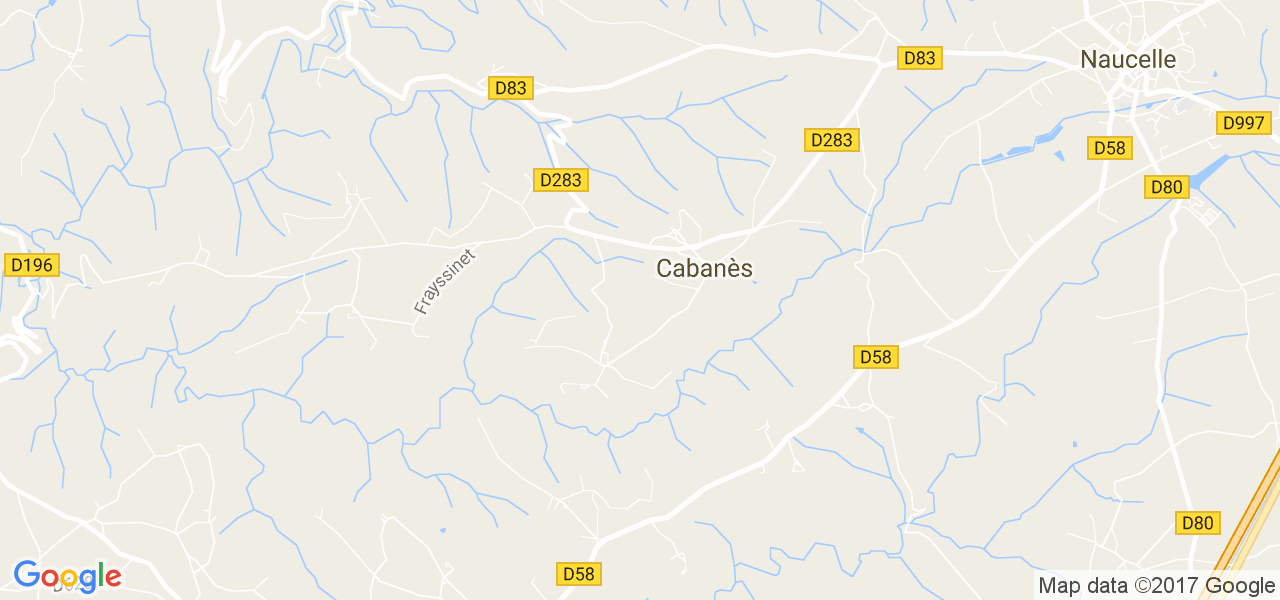 map de la ville de Cabanès