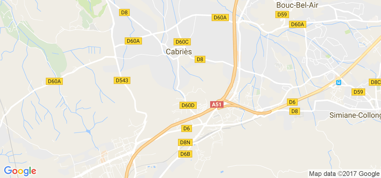 map de la ville de Cabriès