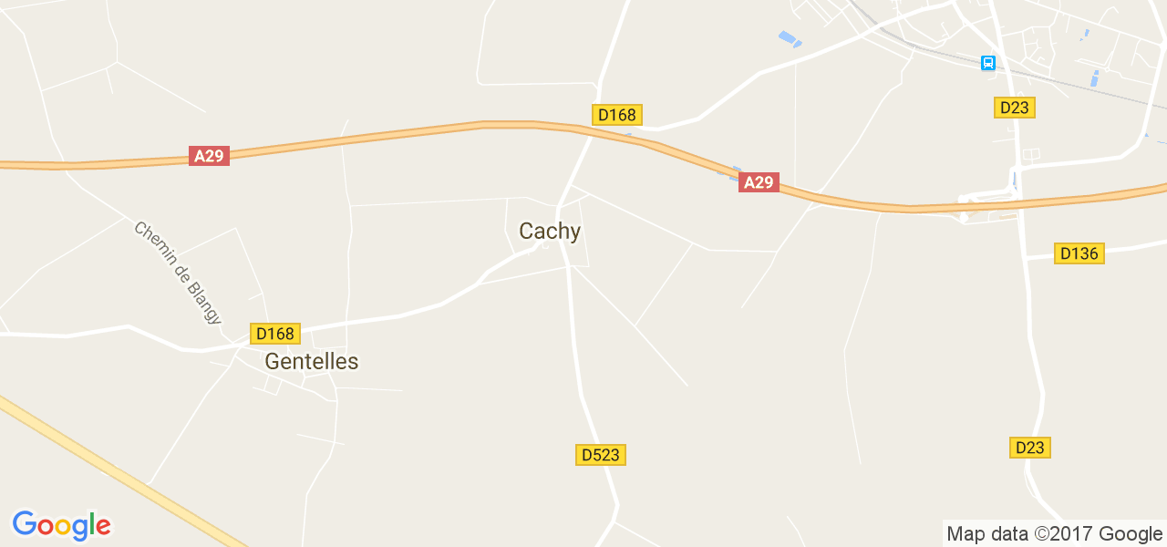 map de la ville de Cachy