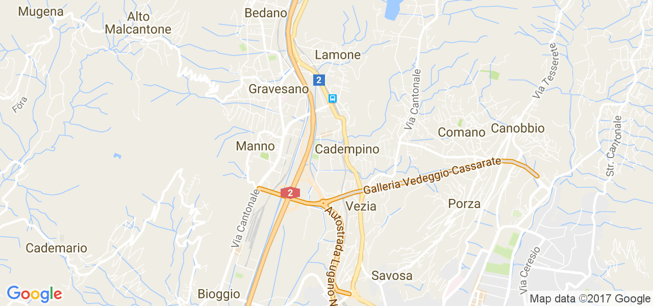 map de la ville de Cadempino