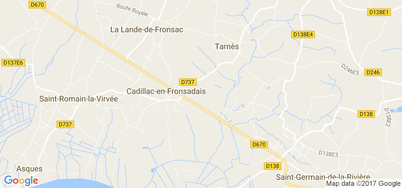 map de la ville de Cadillac-en-Fronsadais