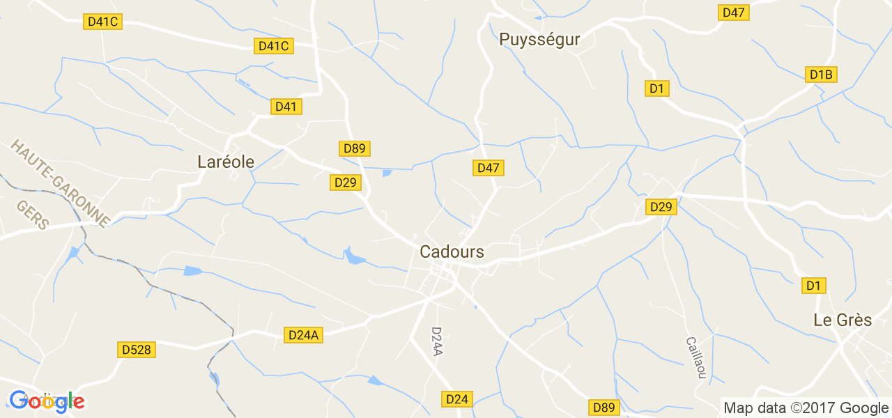 map de la ville de Cadours