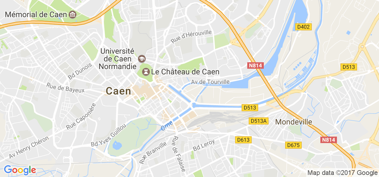 map de la ville de Caen