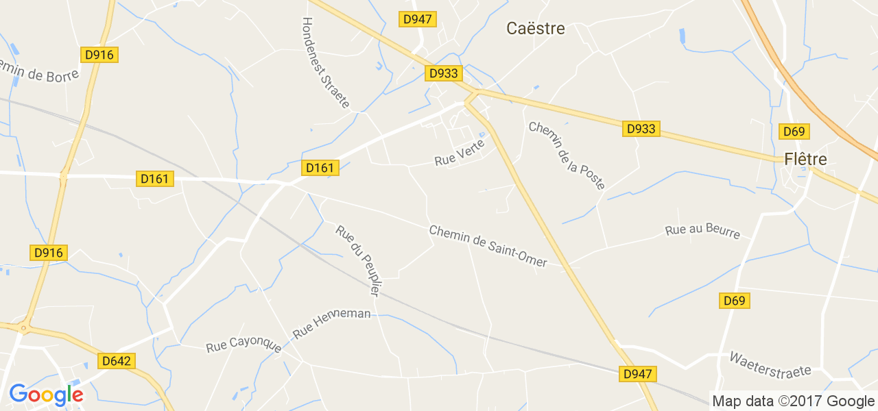 map de la ville de Caëstre