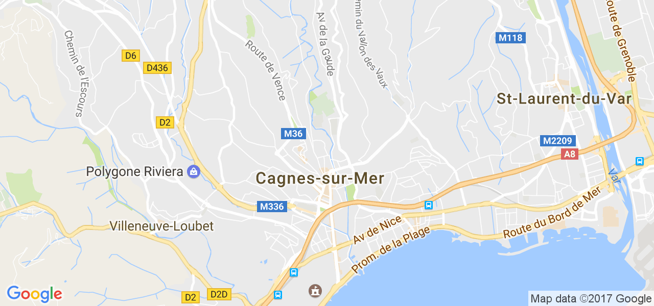 map de la ville de Cagnes-sur-Mer