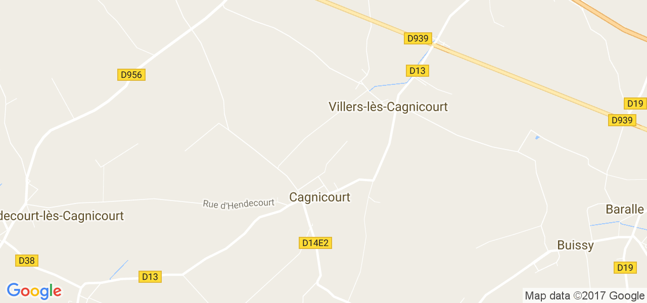 map de la ville de Cagnicourt