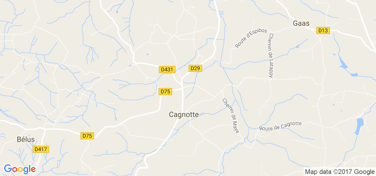 map de la ville de Cagnotte