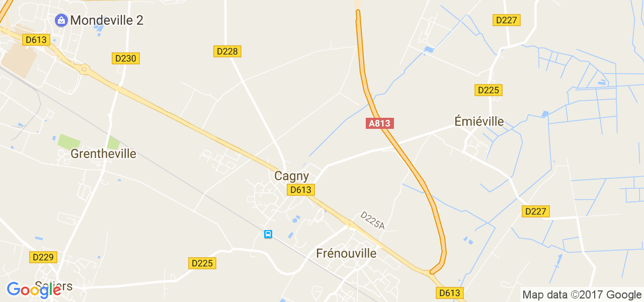 map de la ville de Cagny