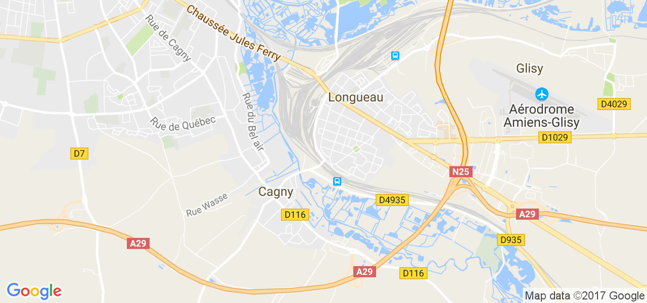 map de la ville de Cagny