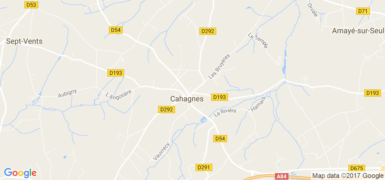 map de la ville de Cahagnes