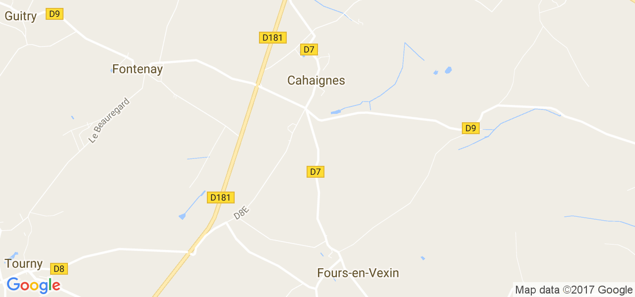 map de la ville de Cahaignes