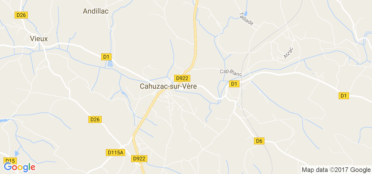 map de la ville de Cahuzac-sur-Vère