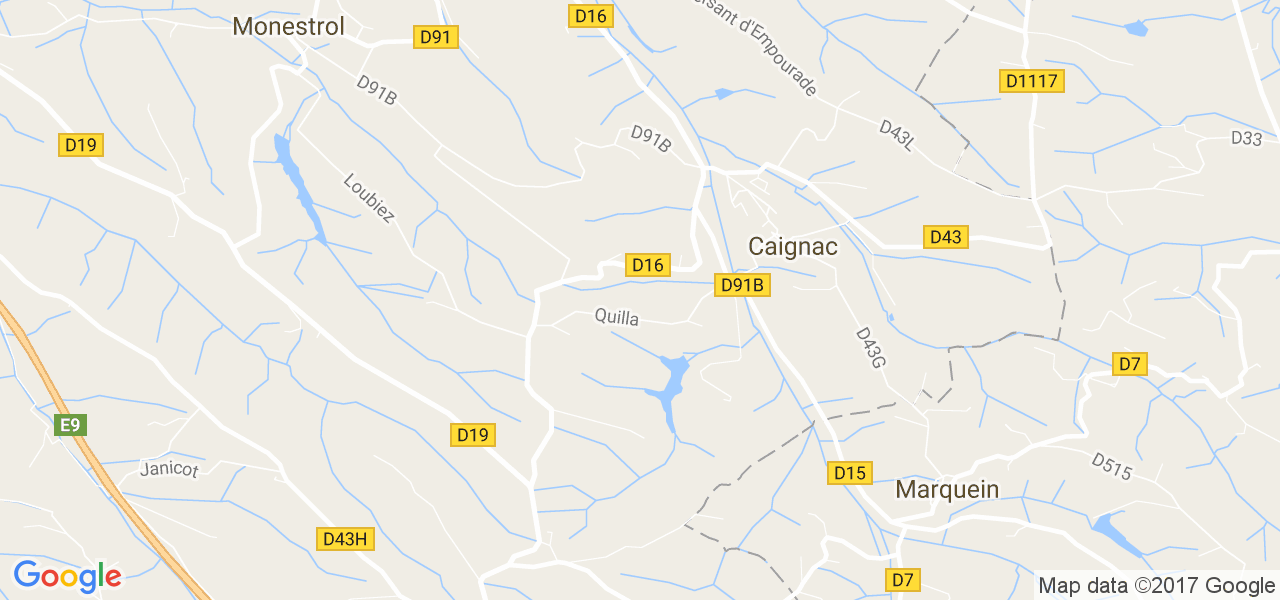 map de la ville de Caignac