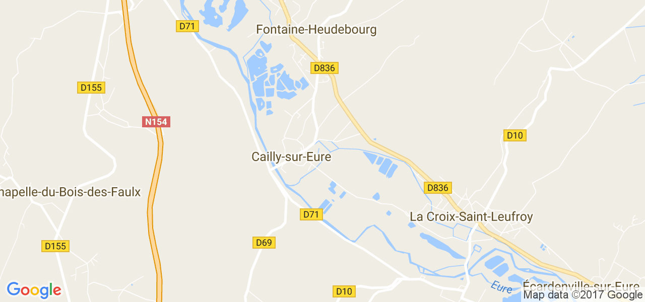 map de la ville de Cailly-sur-Eure