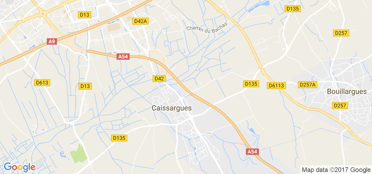 map de la ville de Caissargues