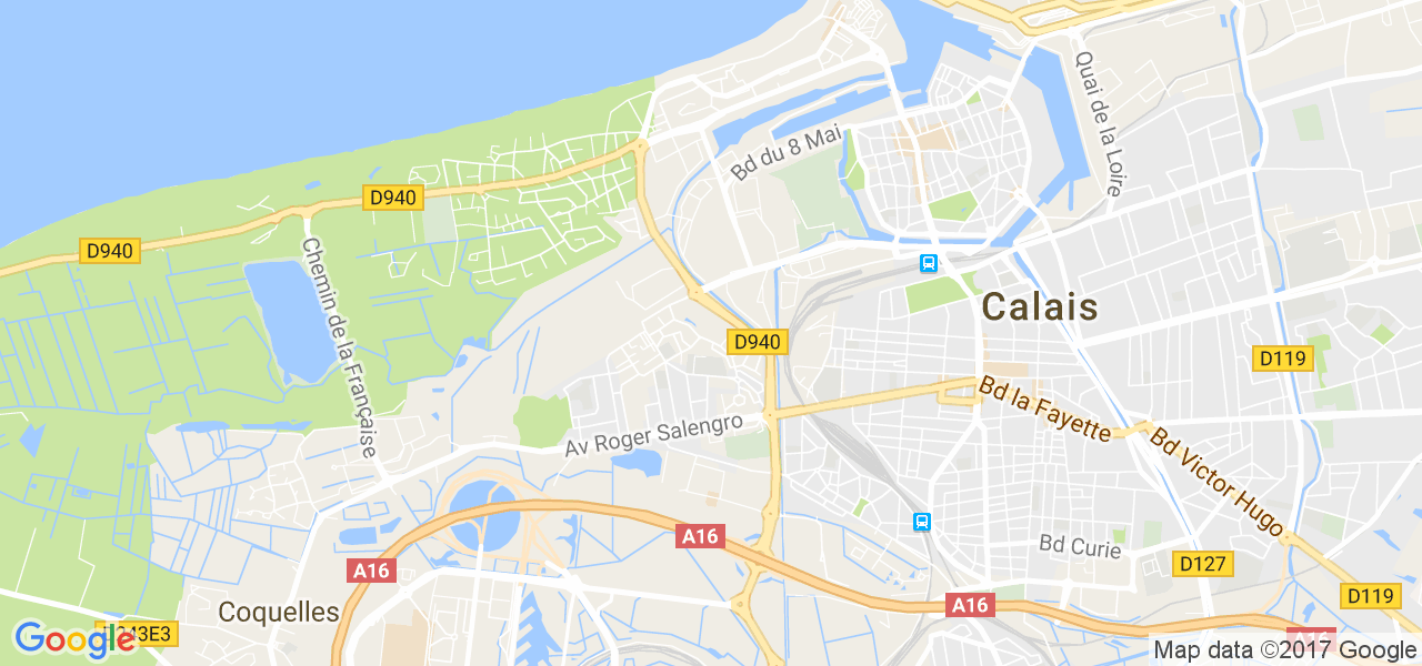 map de la ville de Calais