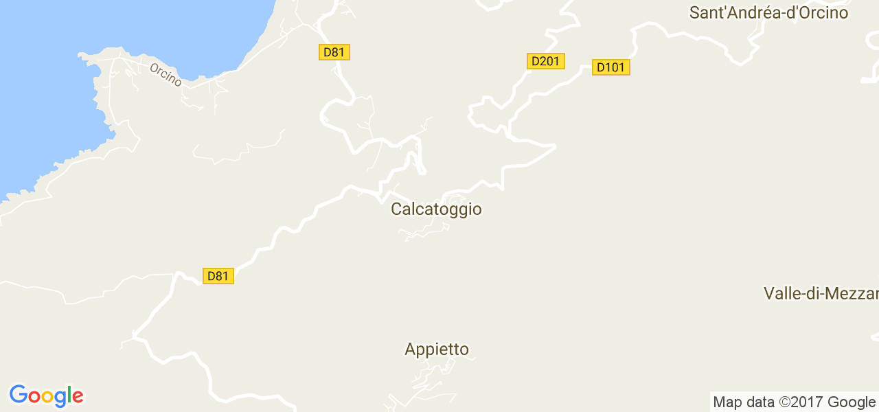 map de la ville de Calcatoggio