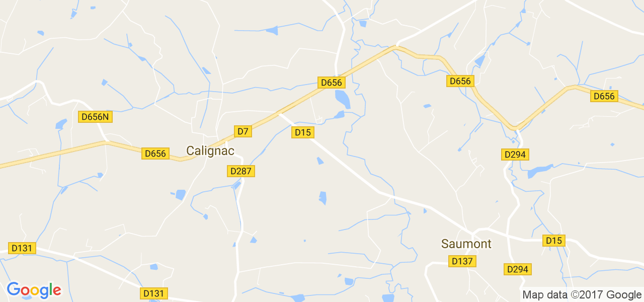 map de la ville de Calignac