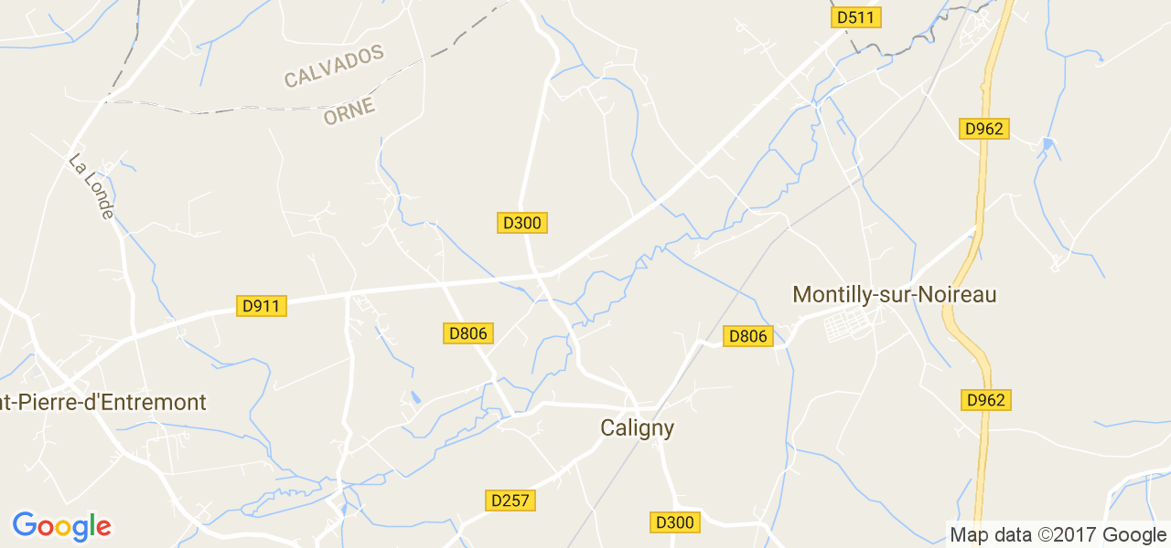 map de la ville de Caligny