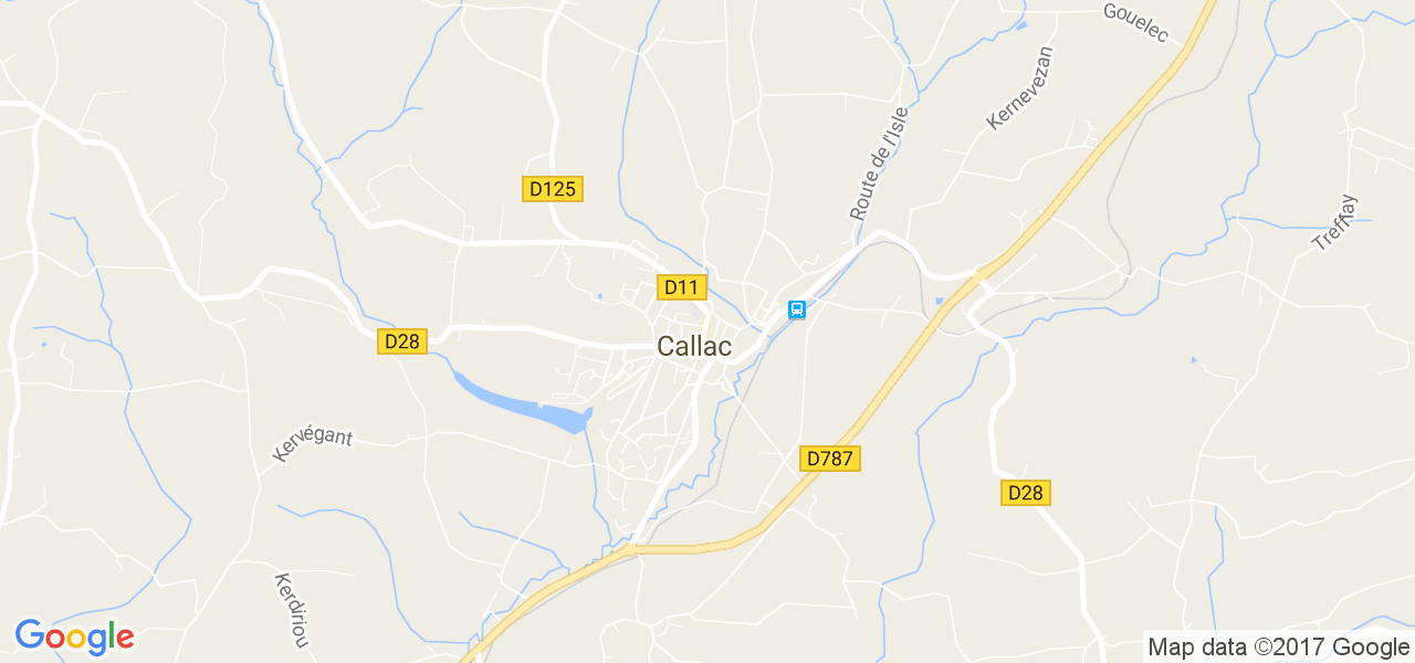 map de la ville de Callac