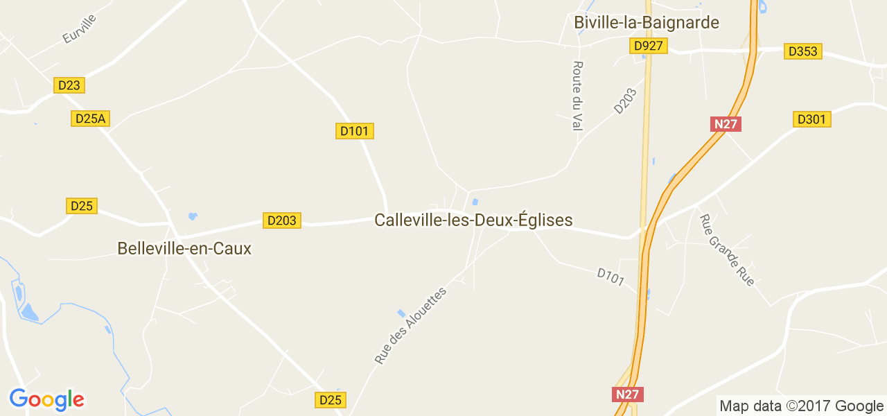 map de la ville de Calleville-les-Deux-Églises