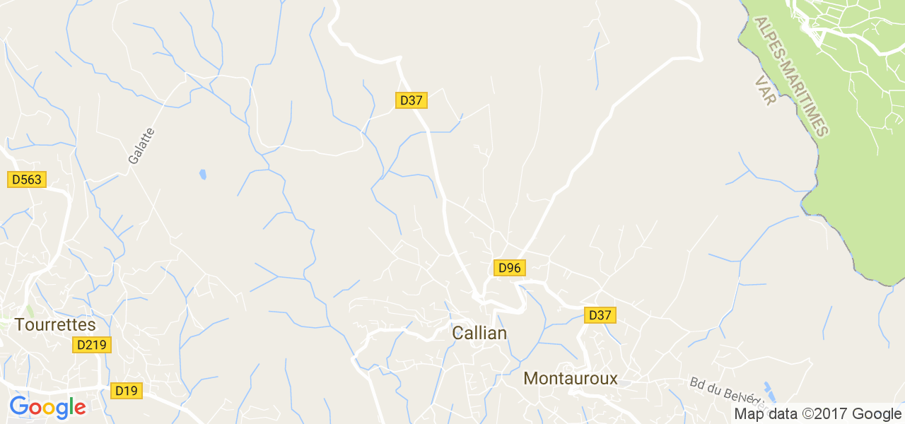 map de la ville de Callian