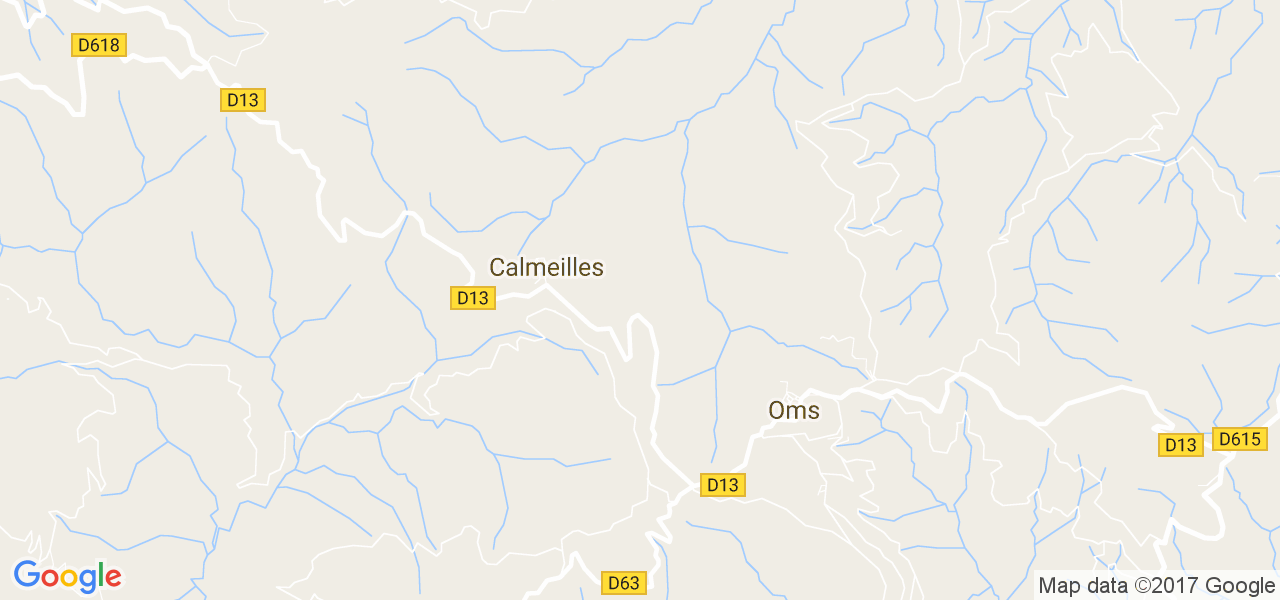 map de la ville de Calmeilles