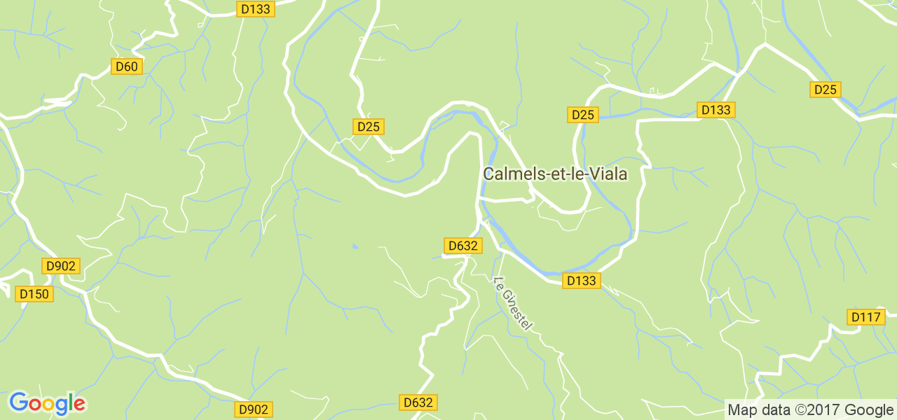 map de la ville de Calmels-et-le-Viala