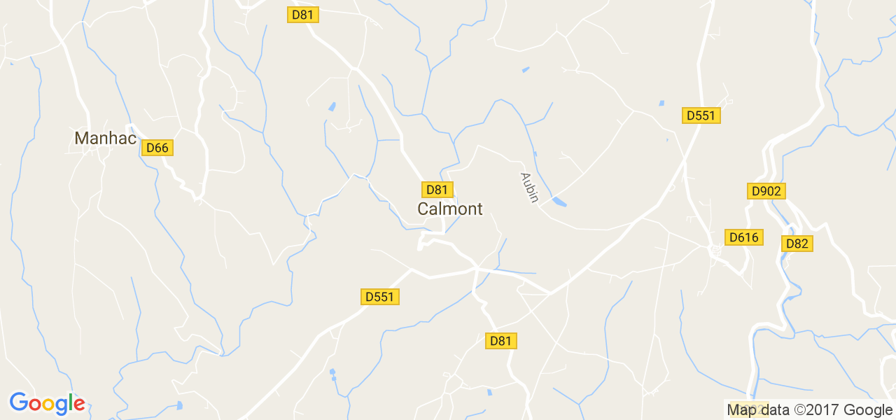 map de la ville de Calmont