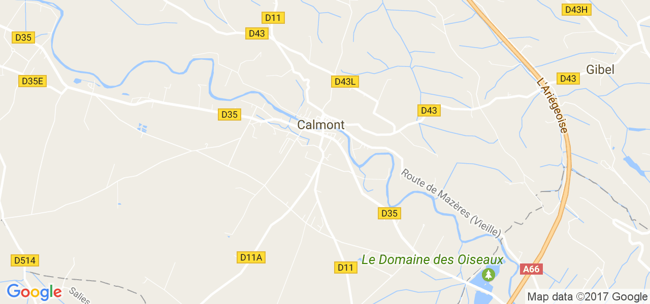 map de la ville de Calmont