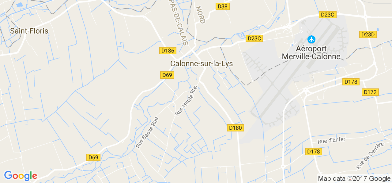 map de la ville de Calonne-sur-la-Lys