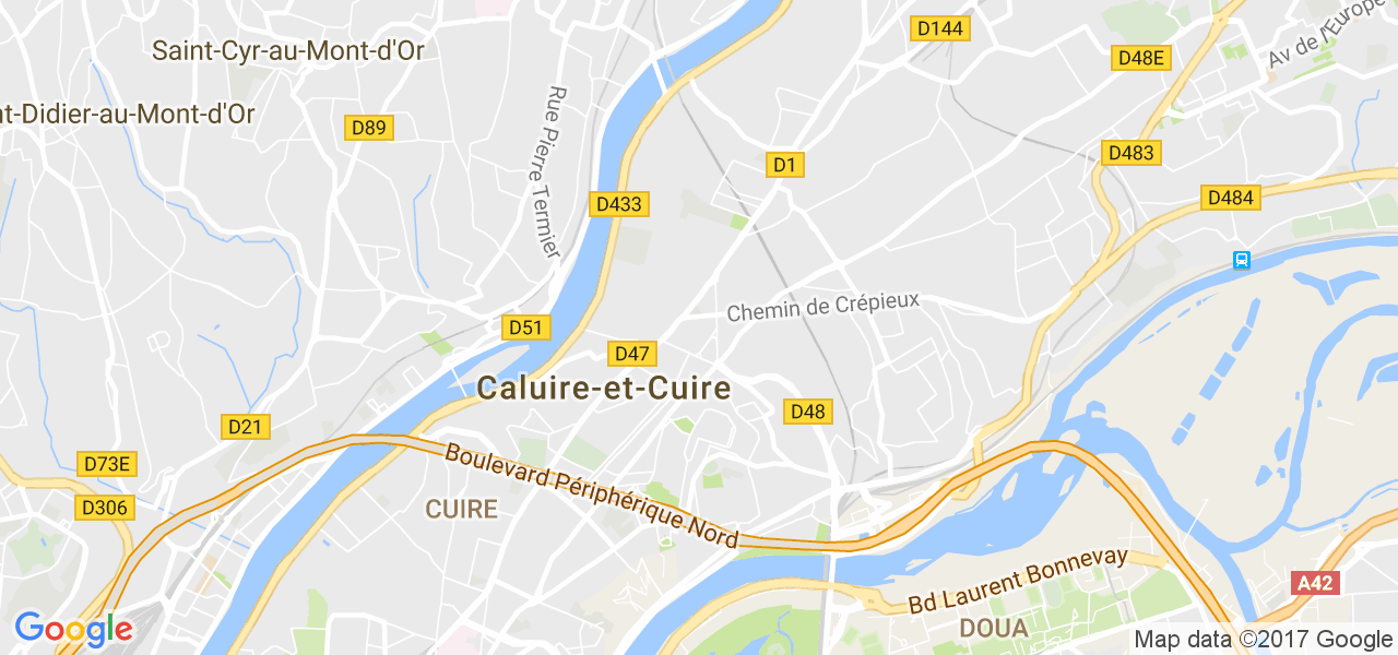 map de la ville de Caluire-et-Cuire