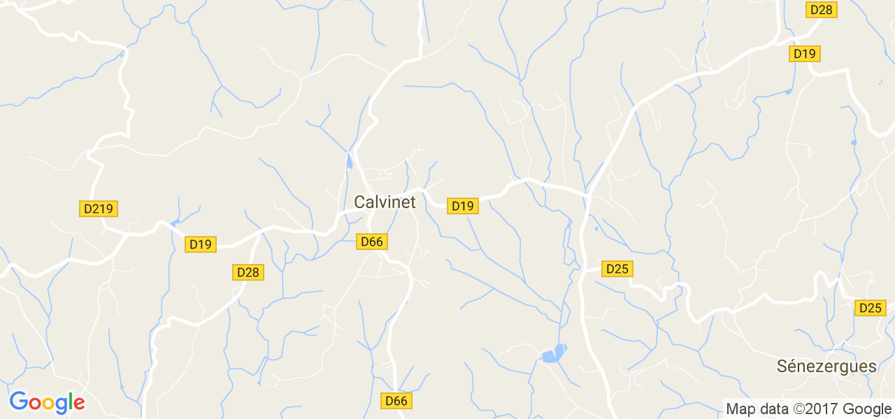 map de la ville de Calvinet