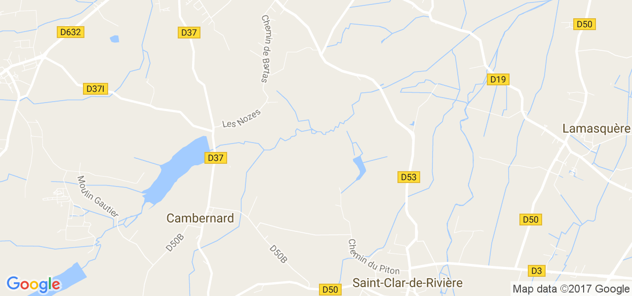 map de la ville de Cambernard