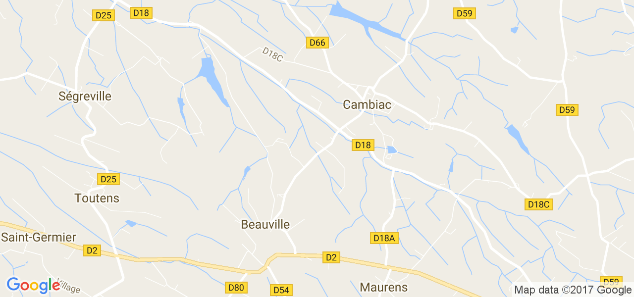 map de la ville de Cambiac